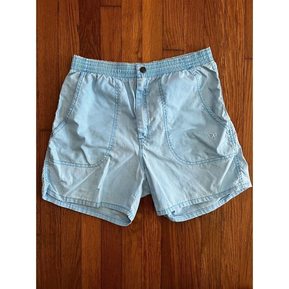 OP Ocean Pacific‎ Blue Vintage Cotton Shorts 1980's Size Small
